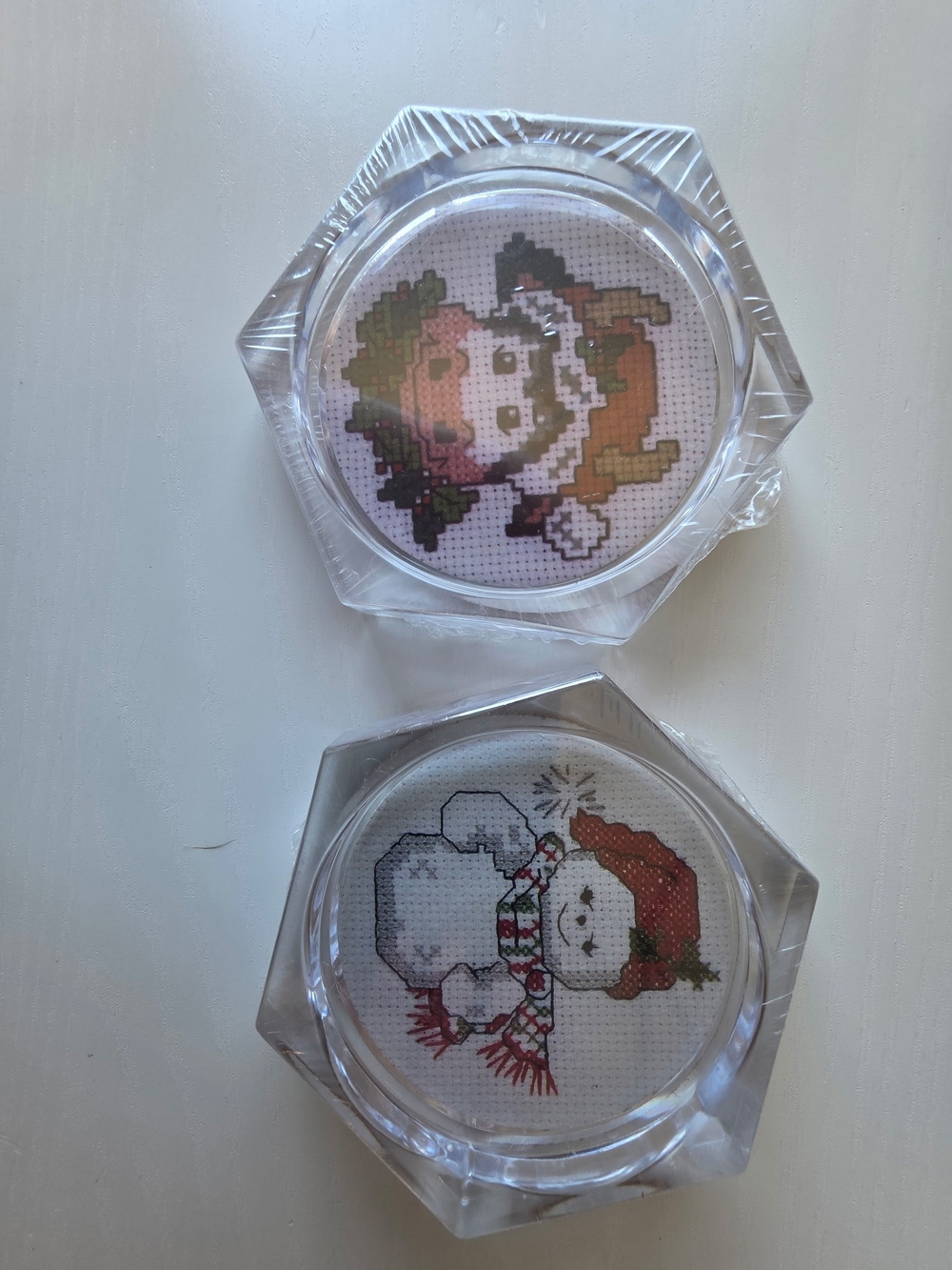 NWT ~ Christmas Cross Stitch Coasters ~ You Stitch The Pattern!
